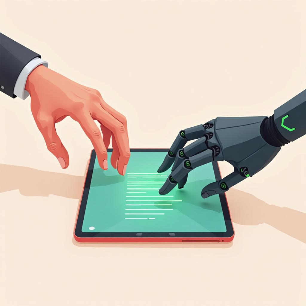 Illustration of human-AI collaboration with the engineer at the center of decision-making